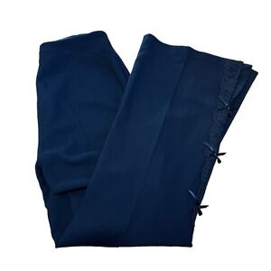 Escada Black Wide‎ Leg Lace Bow Trim Pant Size 40